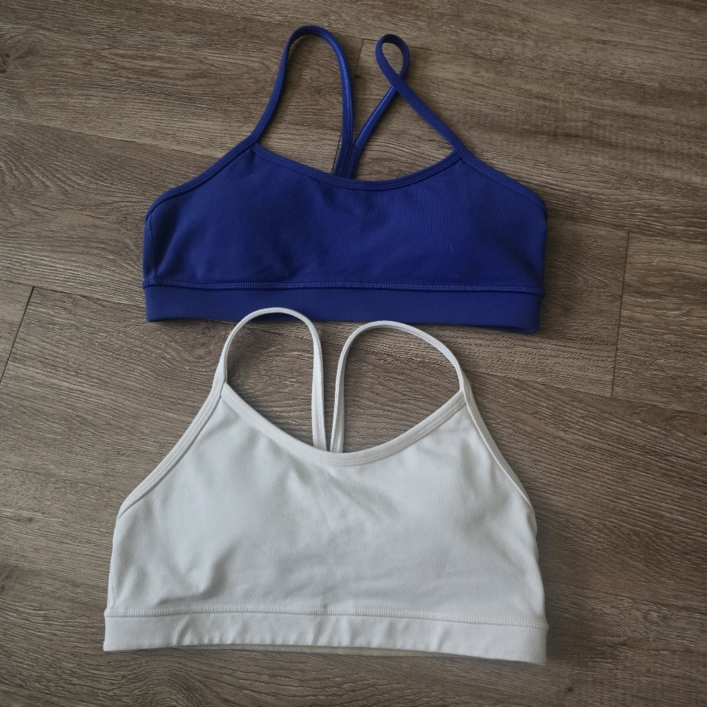 lululemon athletica Blue and White Strappy Sports Bras